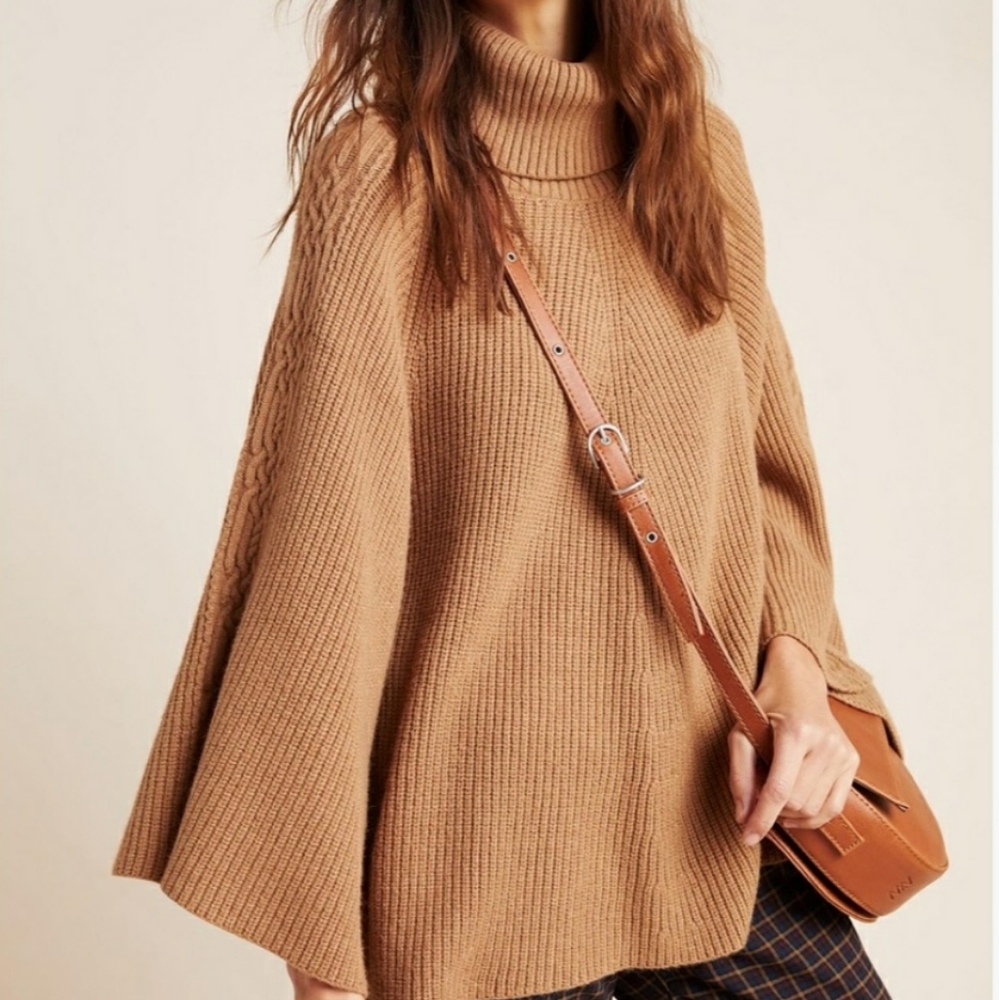 Anthropologie Kali Poncho Turtleneck Sweater SzXS/S - Picture 5 of 10
